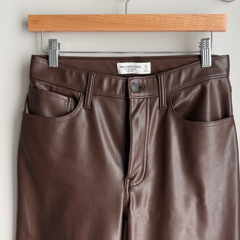 Abercrombie & Fitch Dark Brown Leather Trousers